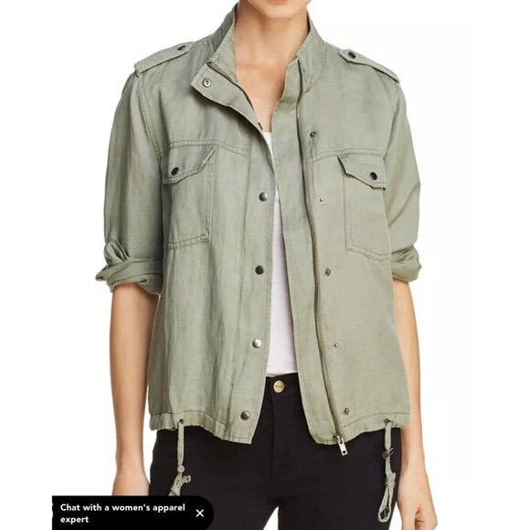 RAILS Women's Collins Sage Green Utility Jacket, Size Small Linen Blend - Picture 3 of 16